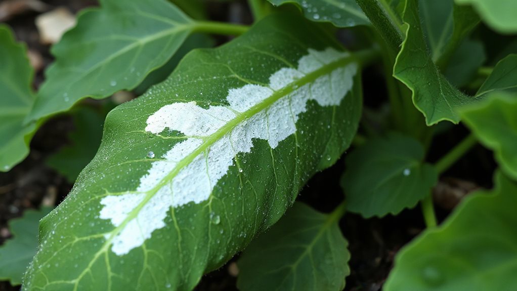 cucumber leaves turning white