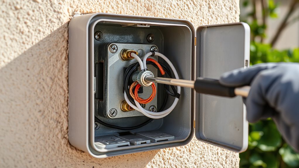 cut power tighten wire terminals