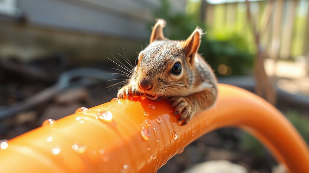 damp hoses attract rodents