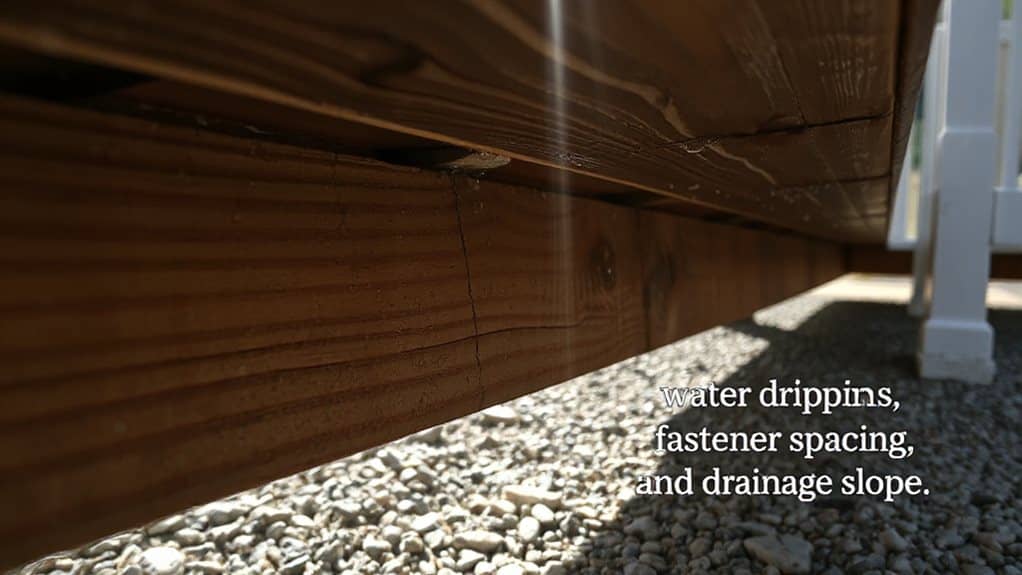 deck drainage debris gaps rot