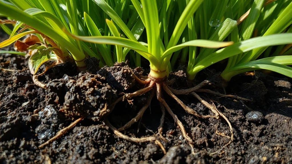 deep taproots outpace shallow turfgrass