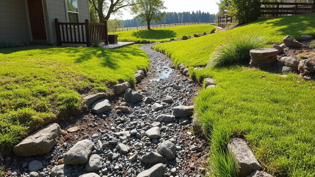 dry creek bed with gravel base
