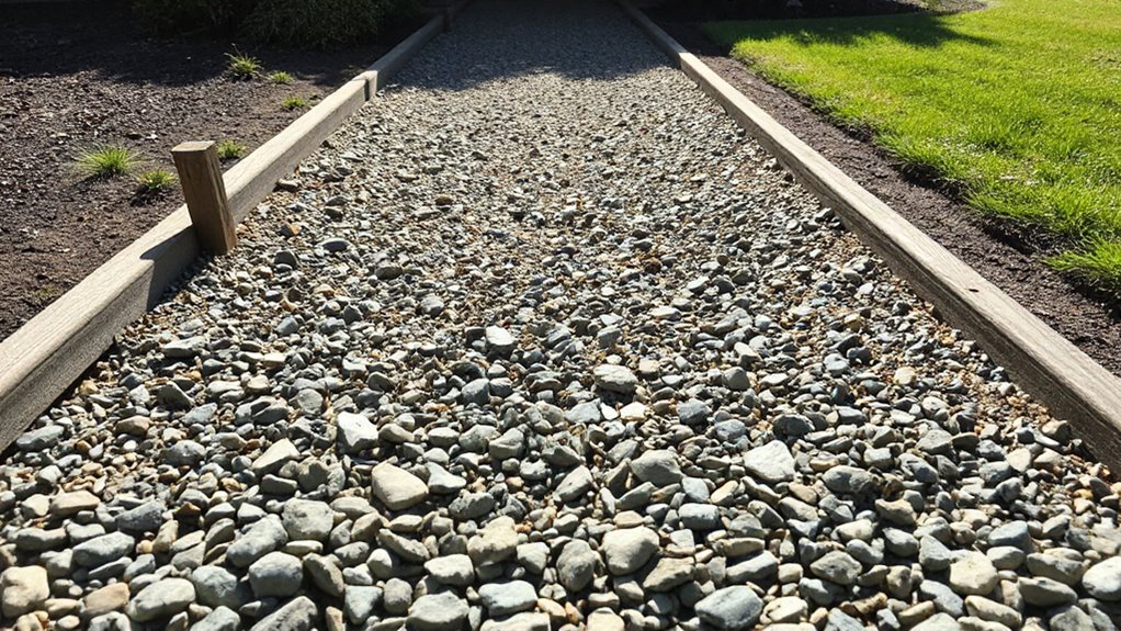 edge trimmed gravel for stable paths