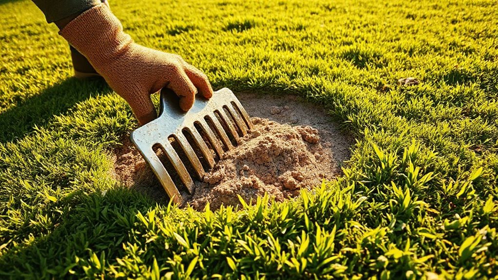 fix lawn low spots with fill soil