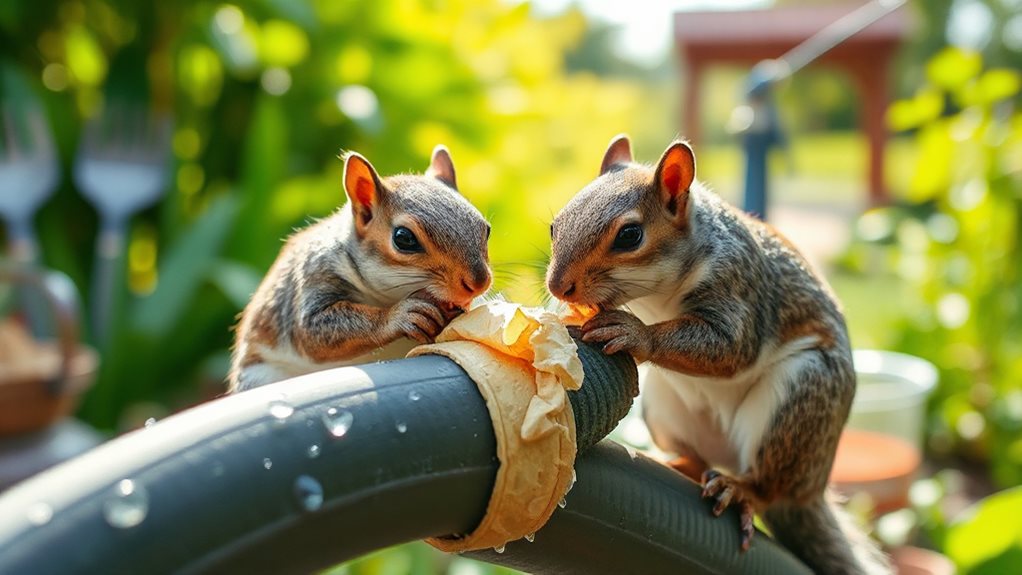 flowing hose deterrents motion sprinkler protection