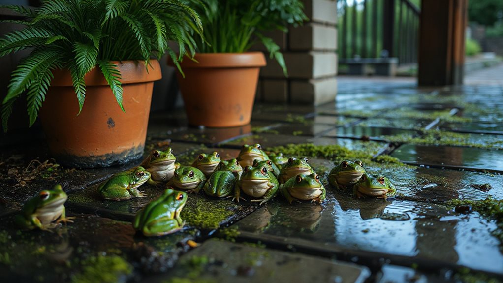 frogs hide under damp hideouts