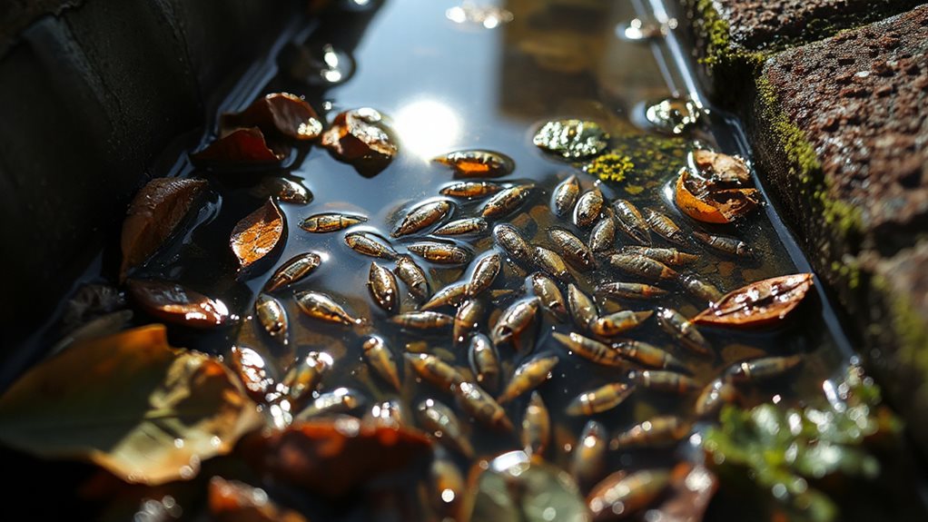 gutters collect mosquito breeding water