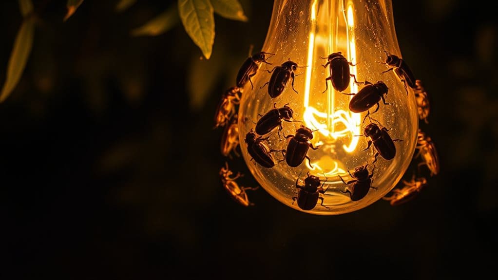 heat emitting lights attract beetles locally