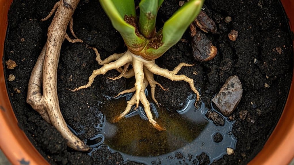 houseplant roots showing rot indicators