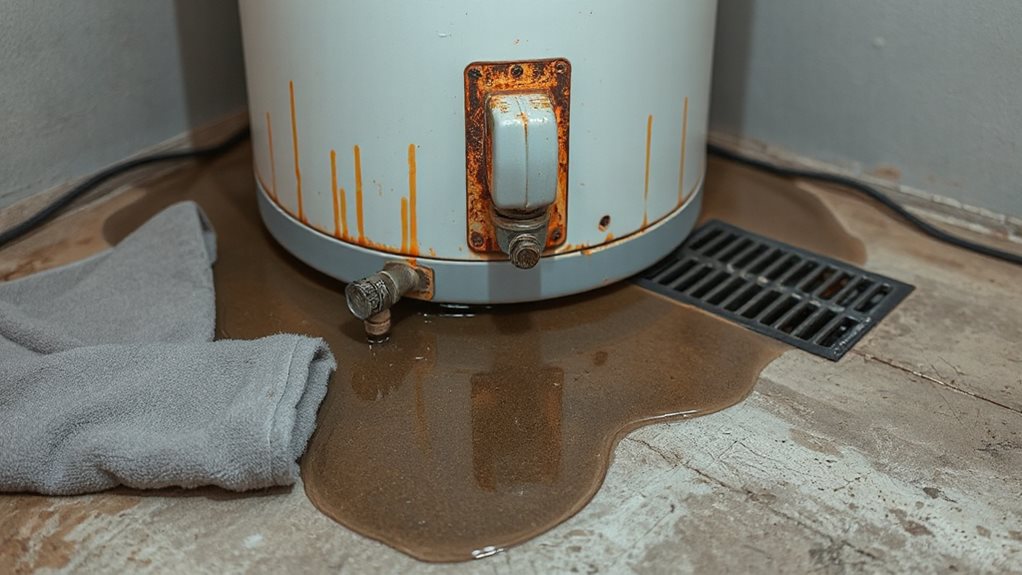 leaks around water heater shutoff inspect tighten fittings