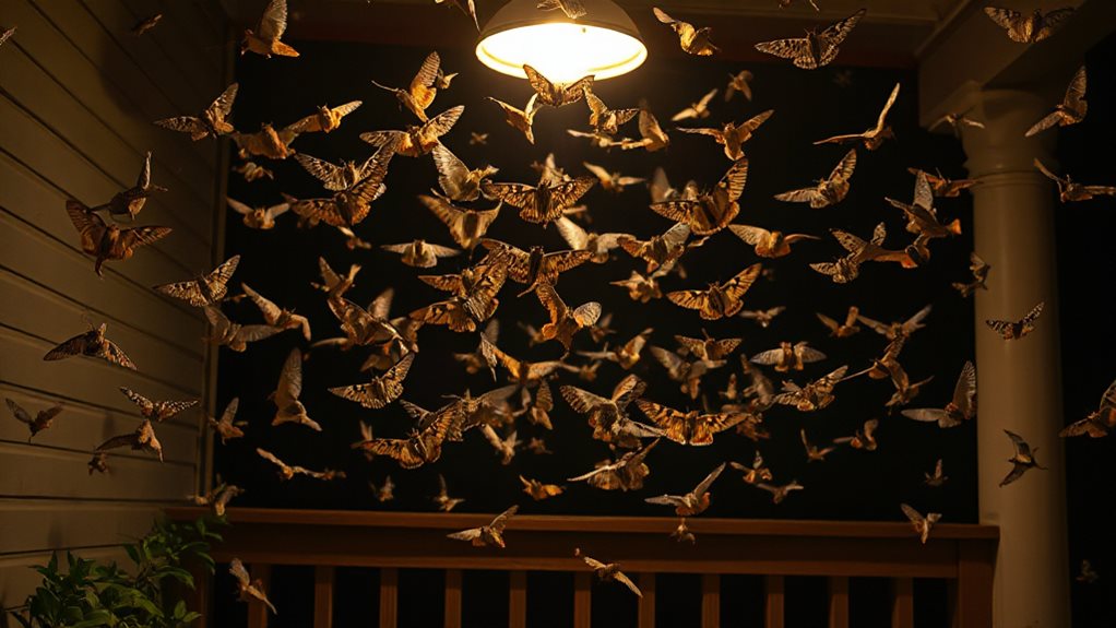 moths attracted to porch light