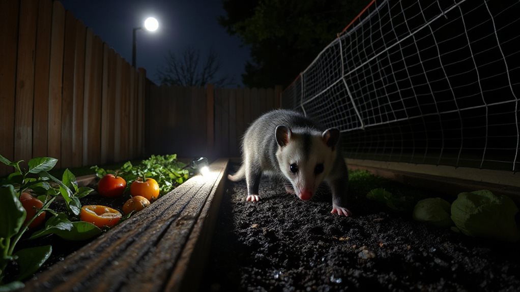 night time barriers deter opossum digging