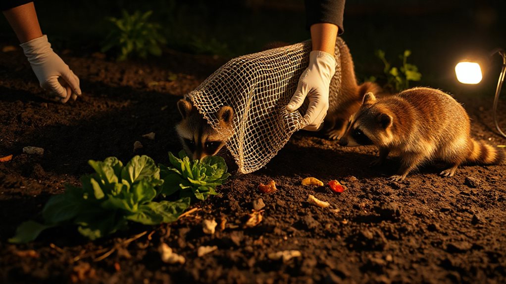 raccoons dig for grubs water roots