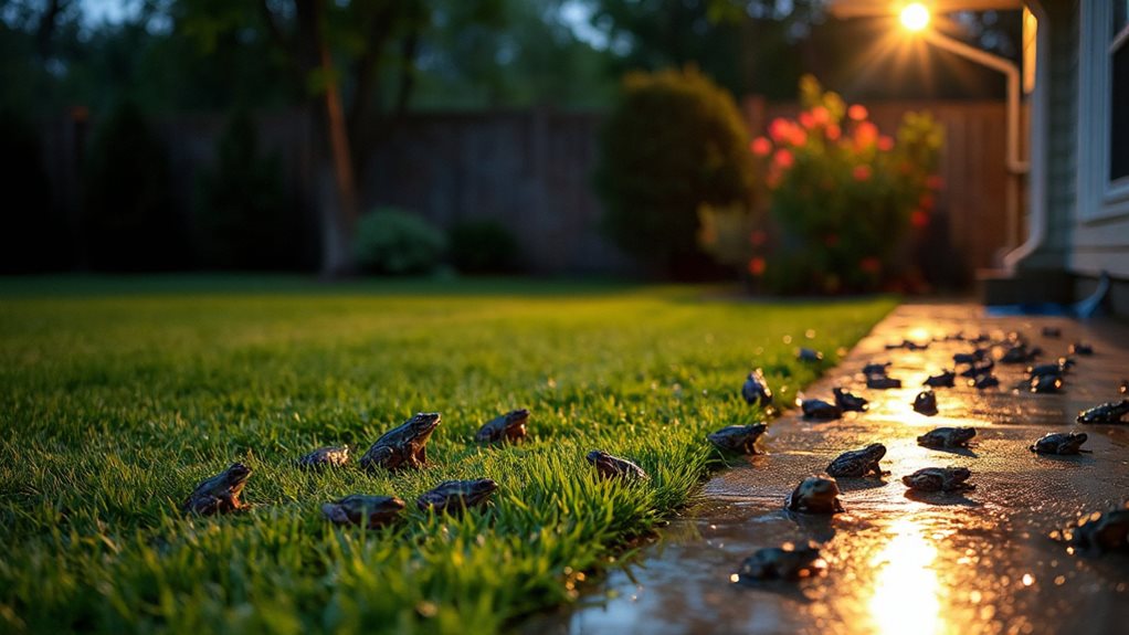 rain triggers frog surfacing and breeding