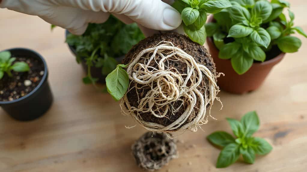 root bound herbs need repotting care
