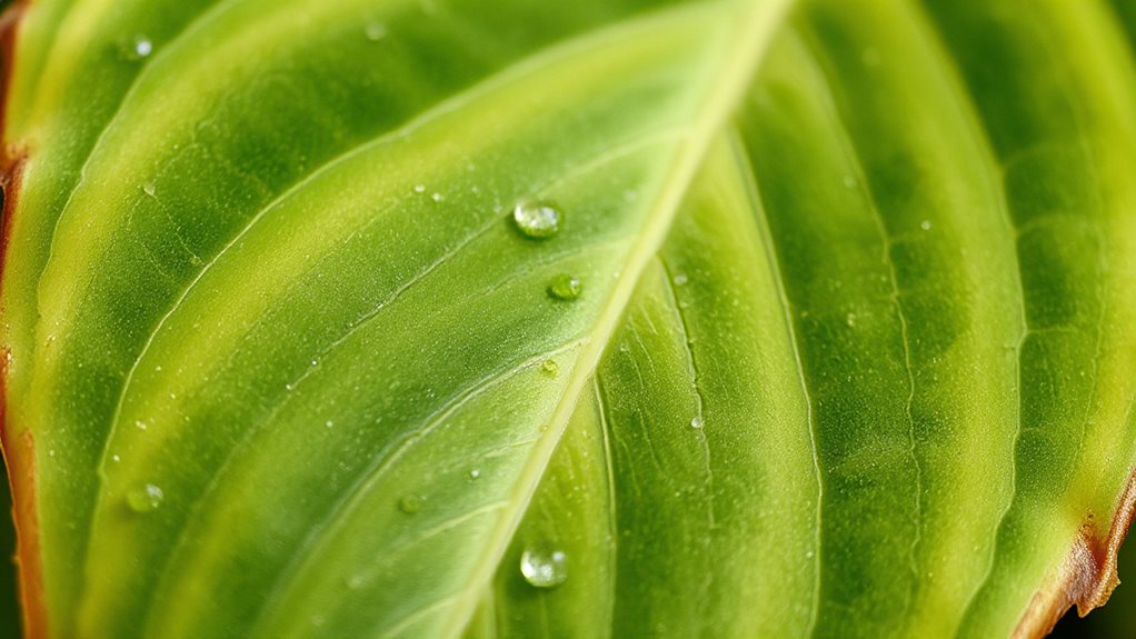 salt buildup scorches leaf margins