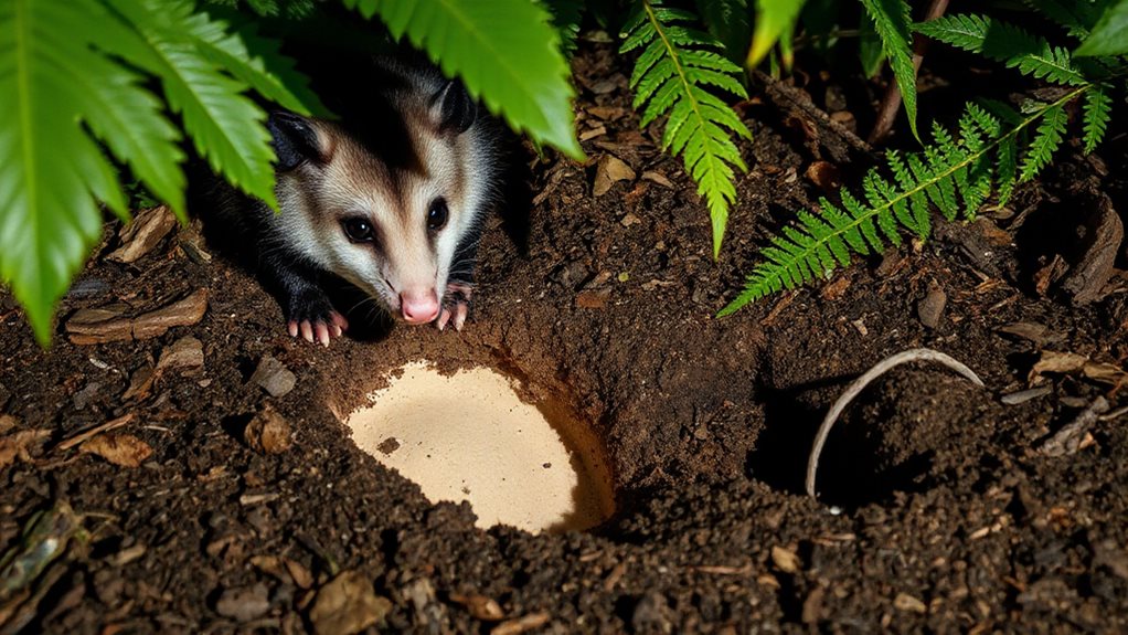 shallow vs deep opossum holes