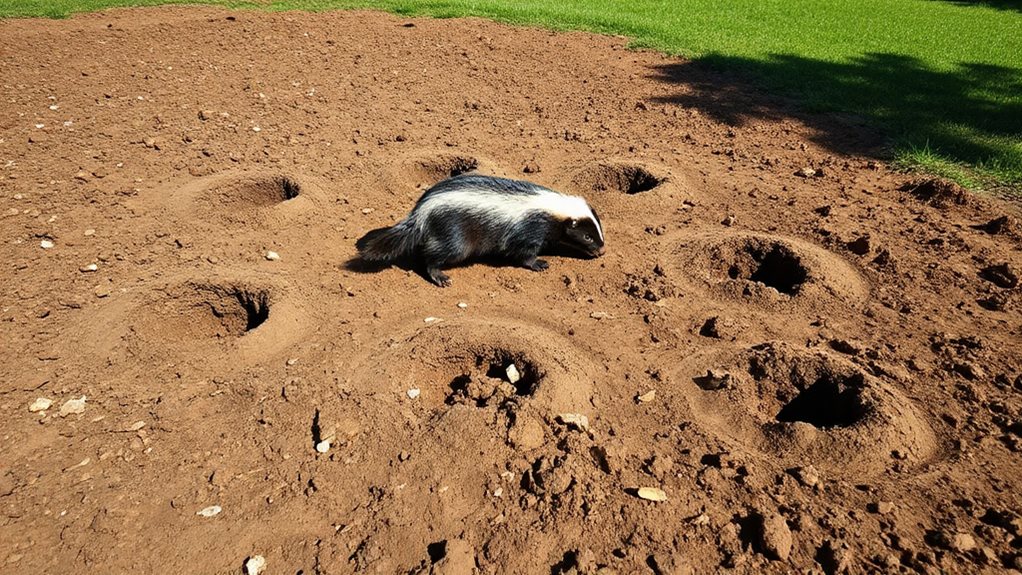 skunk holes reveal yard tunnels