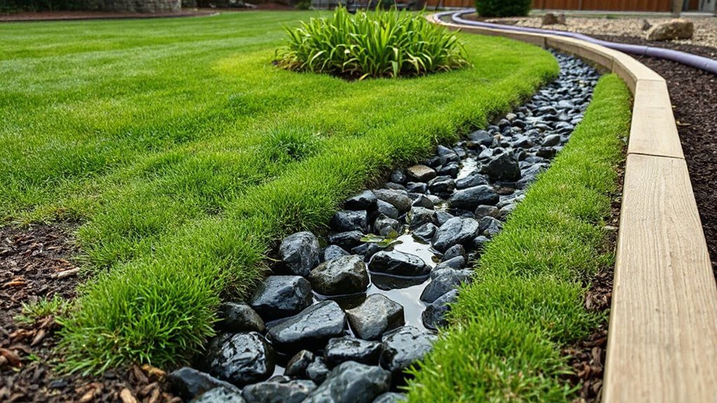 solid pipe slope with perforated pvc drainage