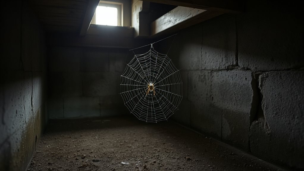 spiders enter via cracks and vents