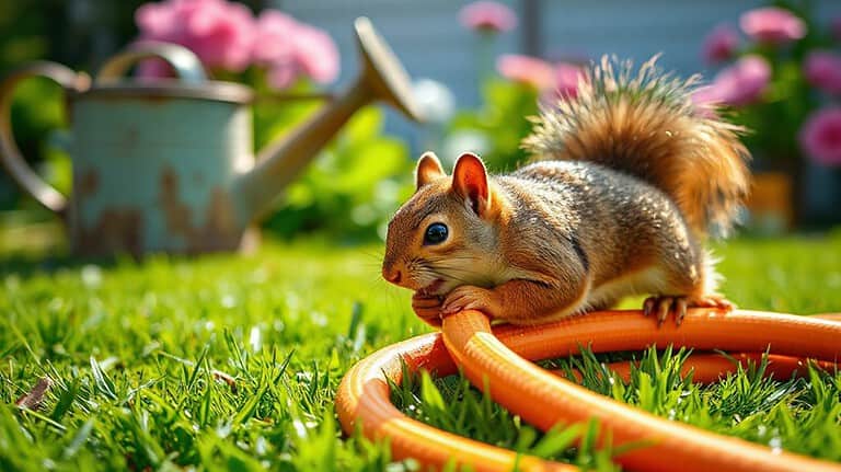 squirrels chew garden hoses