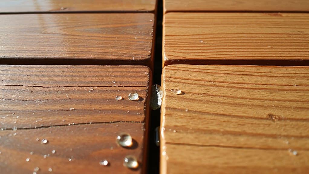 stopping water dripping through deck boards