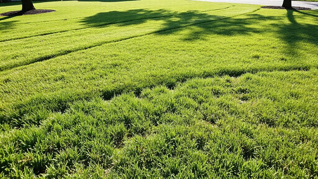 uneven growth patterns in lawns