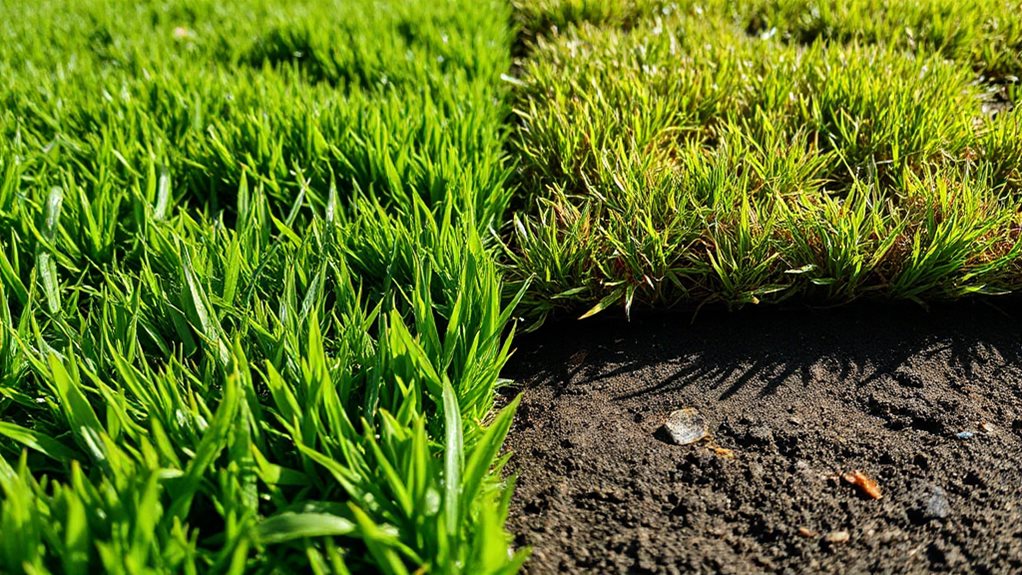 uneven lawn color soil texture