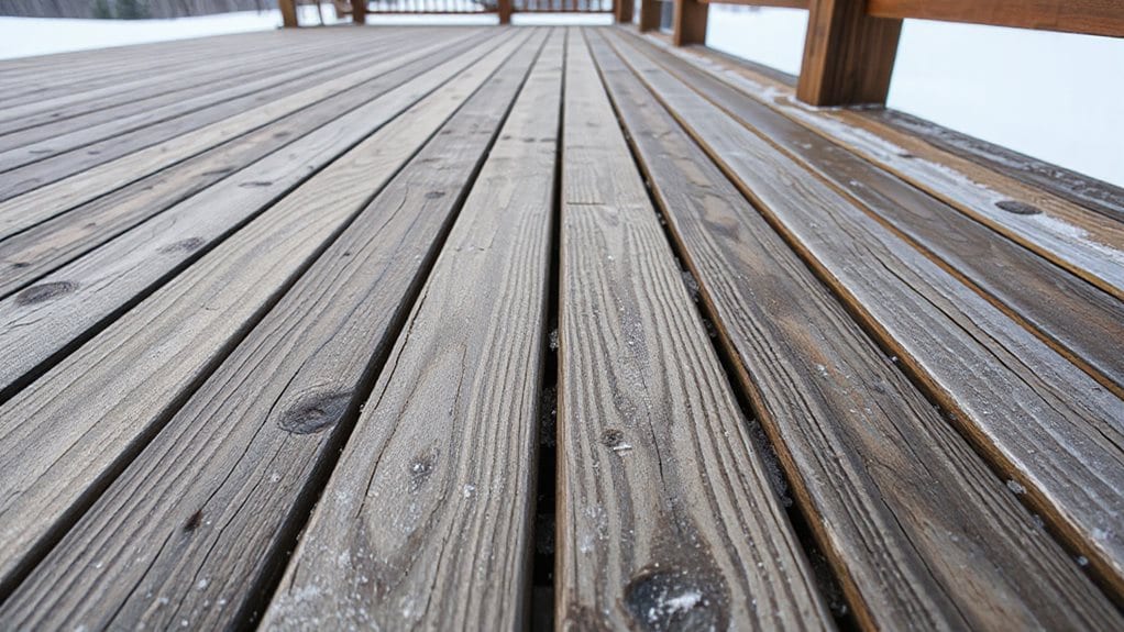 winter deck risks sagging cracks algae water pooling