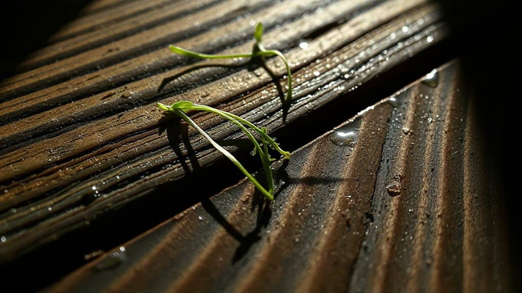 wood pores attract algae moisture retention