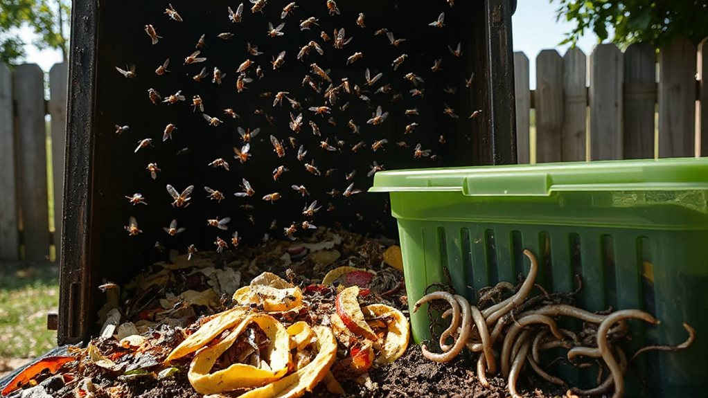 worms outcompete flies for food