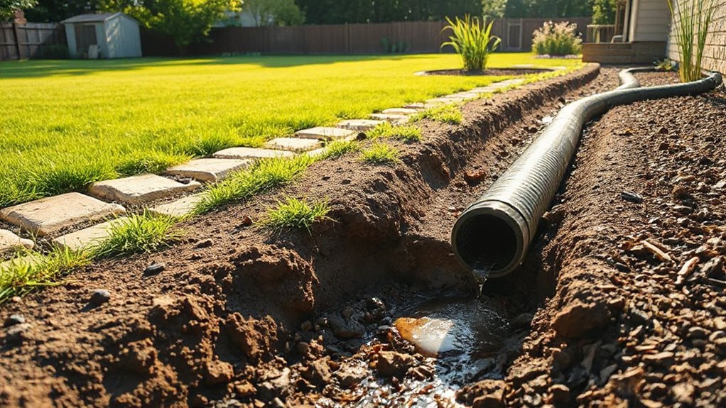 yard drainage pooling near foundation