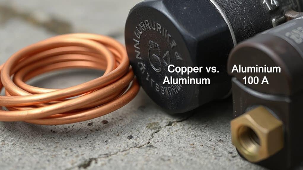 copper vs aluminum ground wire sizes