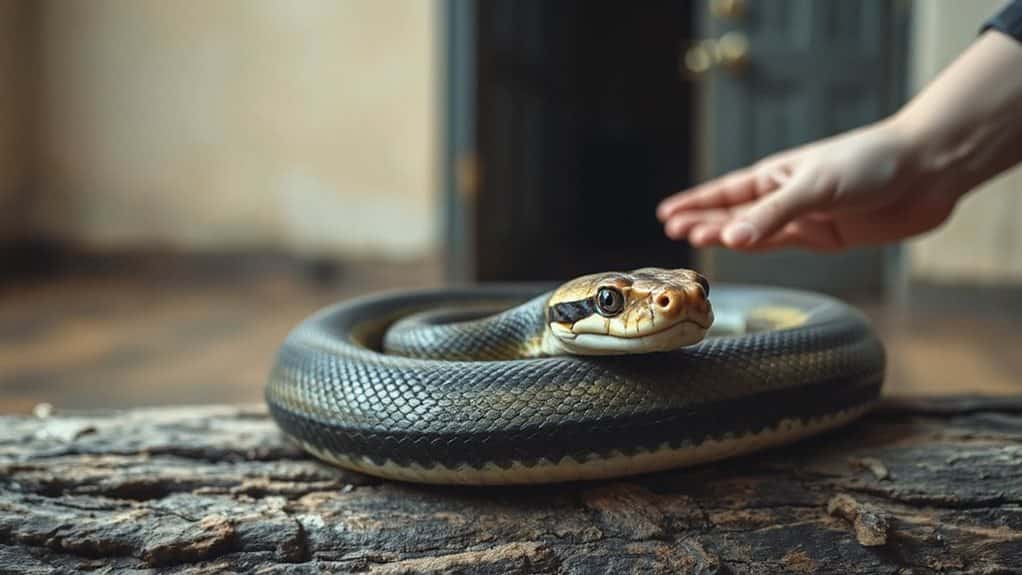 snake tightens ready to flee