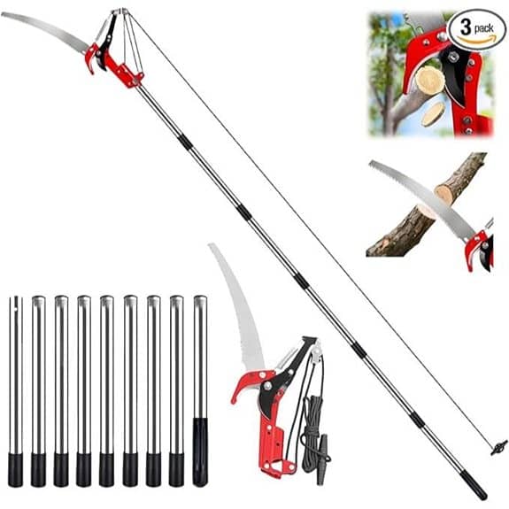 14FT Dual-Pulley Manual Pole Saw for Gardening