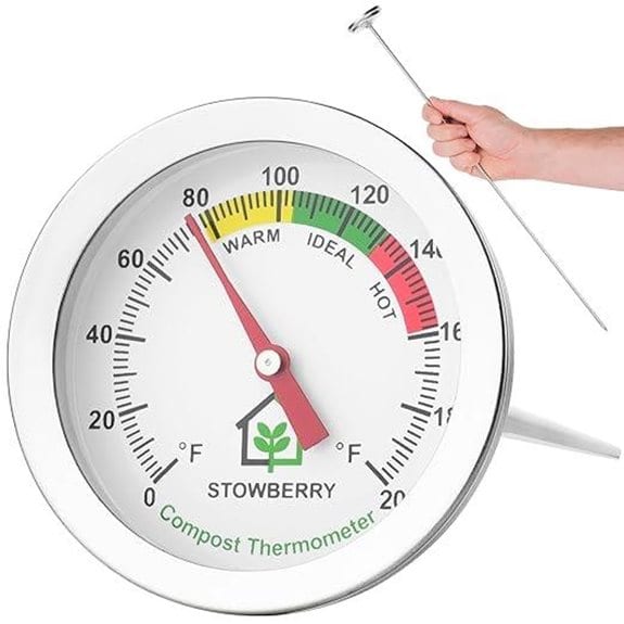 Compost Thermometer 20 Inch Stainless Steel Gauge