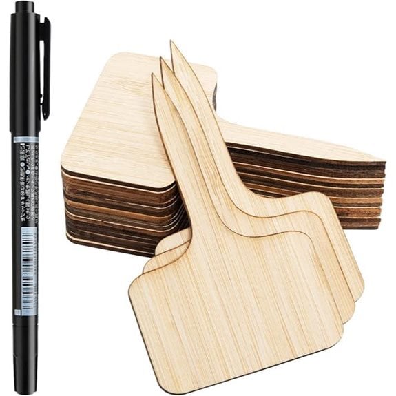 OBTANIM Bamboo Plant Labels with Marker Pen (75-Pack)