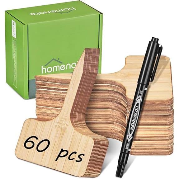 Homenote Bamboo Plant Labels 60-Pack Garden Tags
