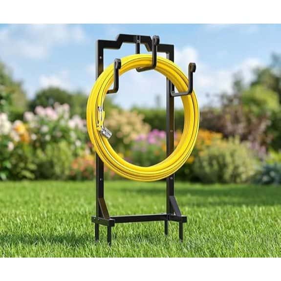 Skycarper Garden Hose Reel Holder Water Hose Hanger Organizer Stand,Black