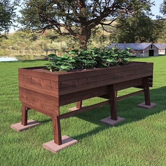 VEIKOU Raised Garden Bed with Liner Cedar