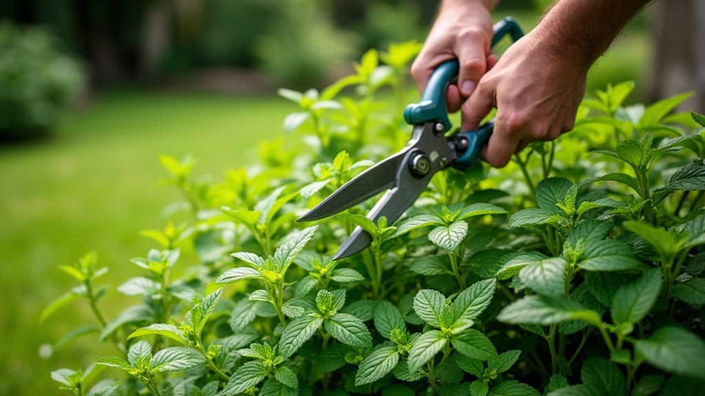 cut mint before seeding