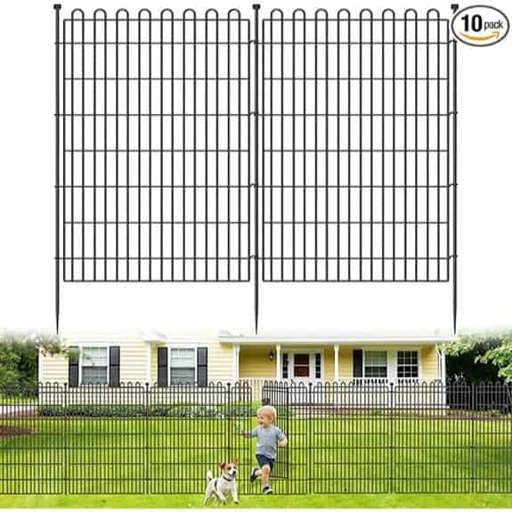 10-Panel No Dig Decorative Garden Fence with Gate