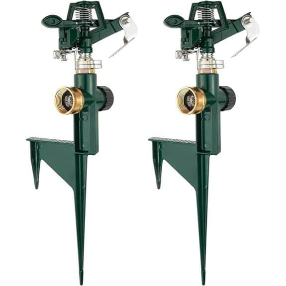 2-Pack Adjustable Spike Sprinklers for Yard Irrigation