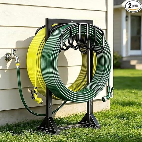 HeroicLion Heavy-Duty Double Garden Hose Holder