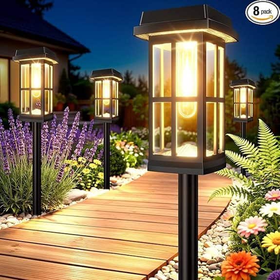 Ahaorigin 8 Pack Waterproof Solar Pathway Lights
