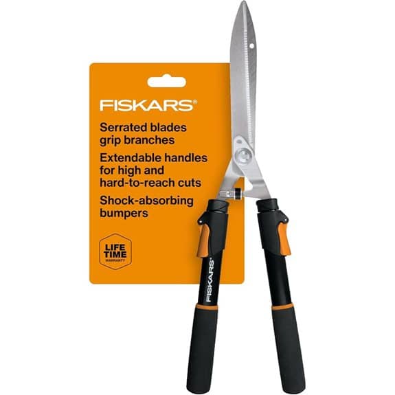 Fiskars Extendable Hedge Shears with Serrated Blades