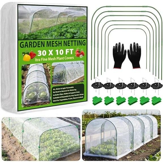 Garden Netting Kit with Hoops and Clips