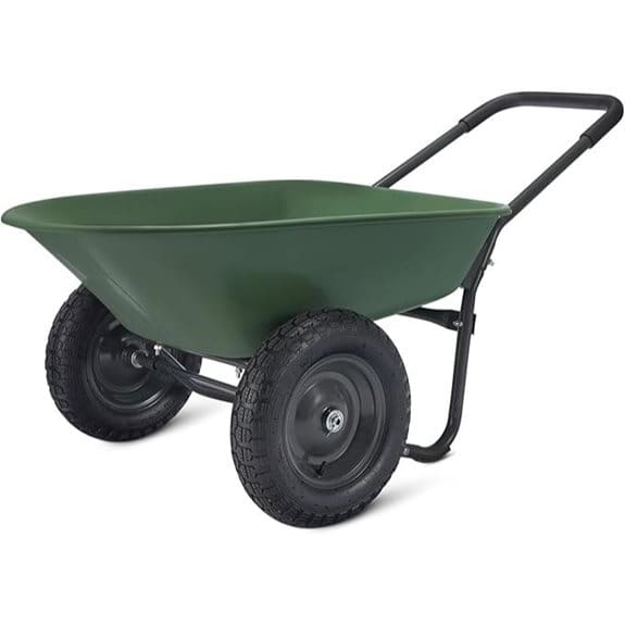 Amazon Basics Heavy Duty Garden Wheelbarrow Green