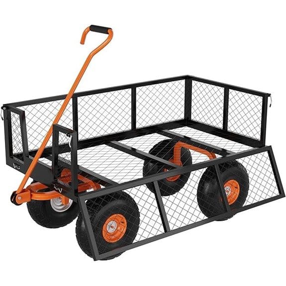 GarveeLife Heavy Duty Steel Garden Cart Wagon