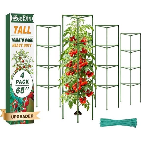 ZeeDix 4 Pack Heavy Duty Tomato Plant Cages